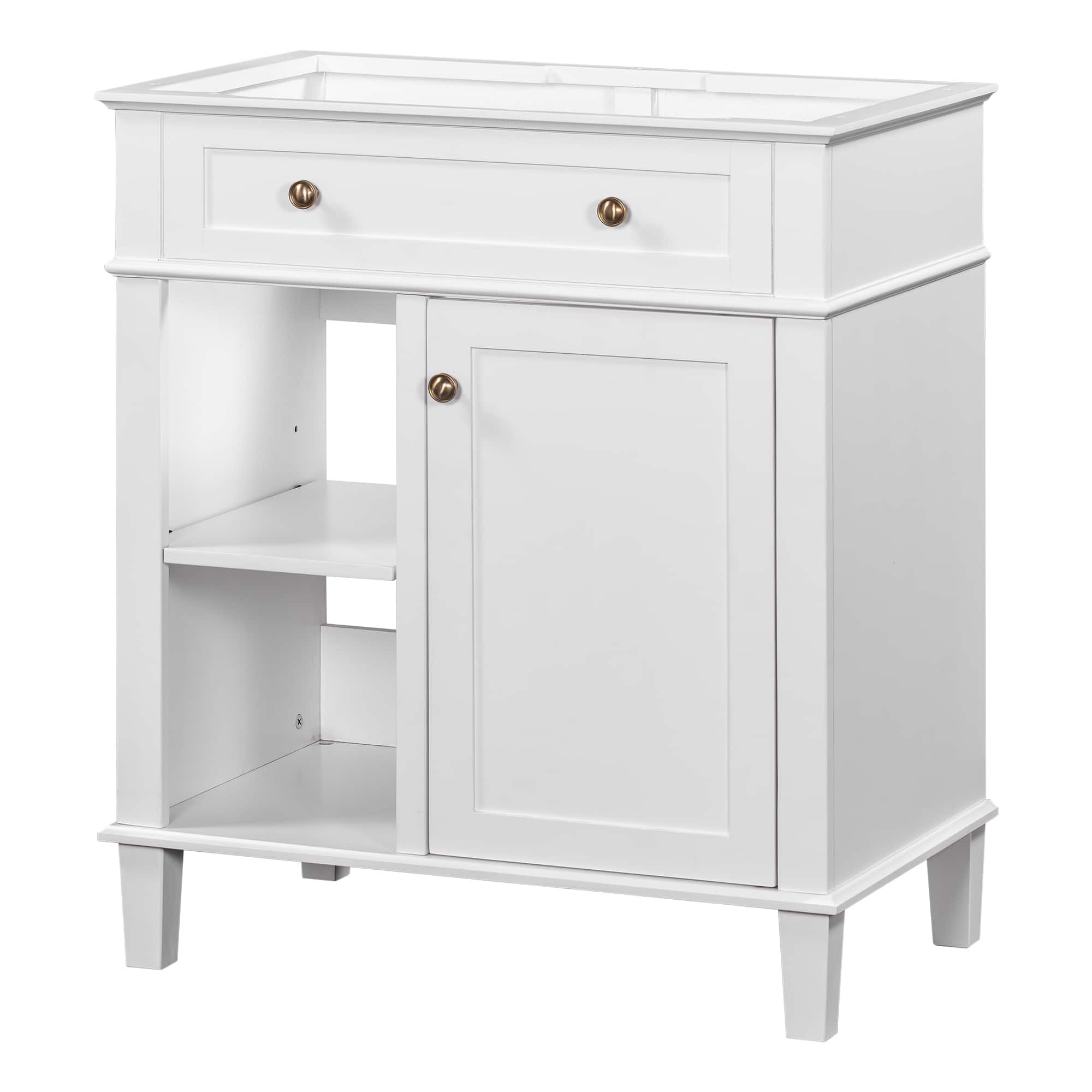 30" Bathroom Vanity without Sink, Bathroom Base Only, Solid